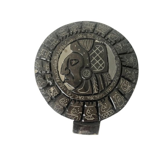 Mayan Calendar 4 x 3.5 ceramic Mexican pottery - Picture 1 of 2